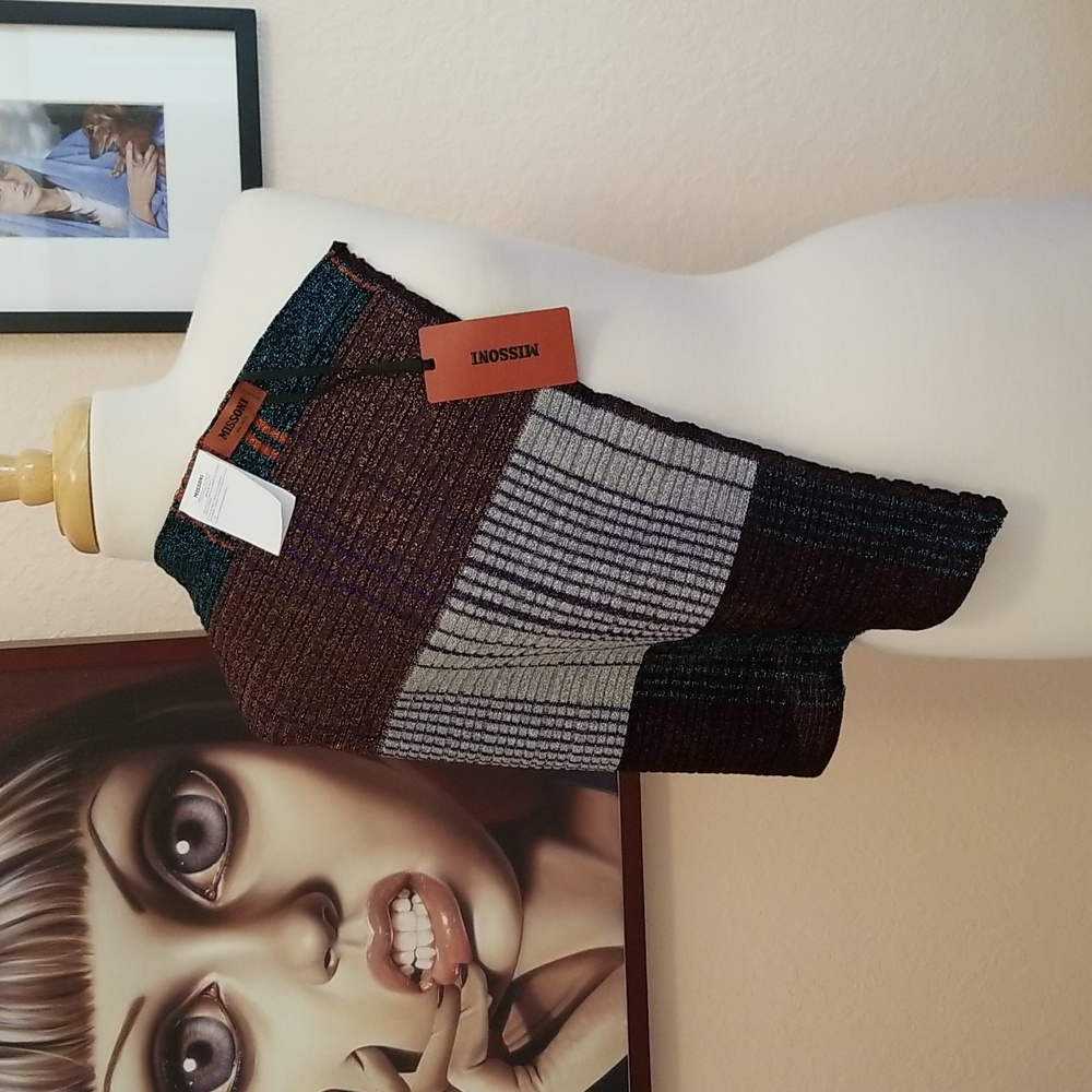 Missoni Metallic Ribbed Knit Bandana Scarf - Picture 5 of 14